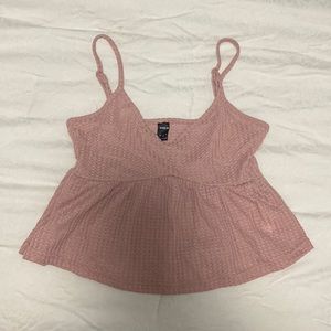 Pink Waffle Cropped Tank